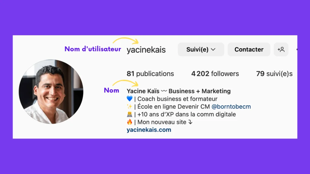 optimisation du nom d'utilisateur instagram pour le seo