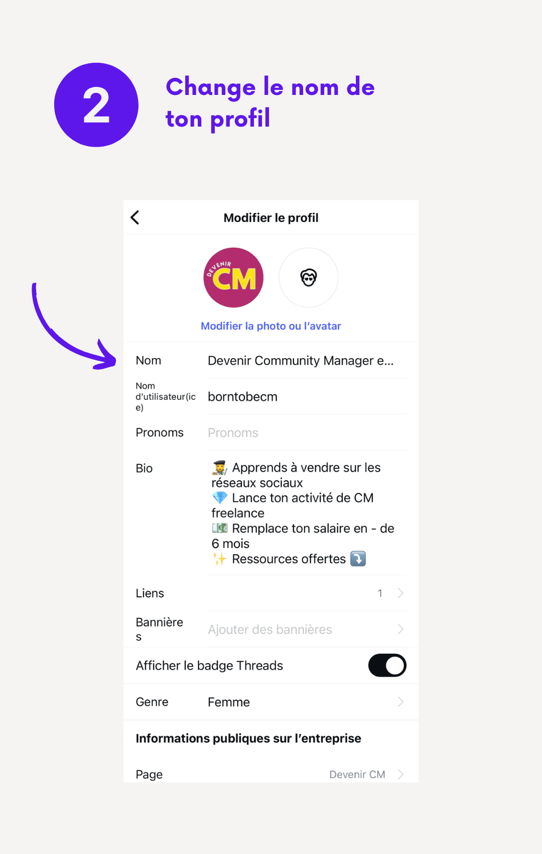 Tuto modifier bio Insta - 2