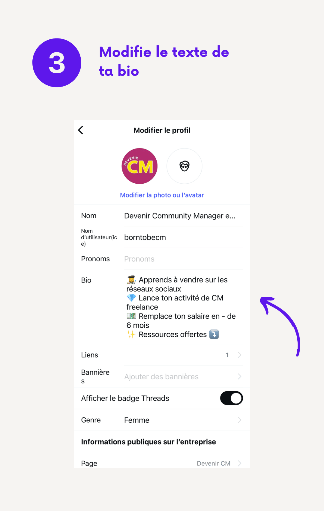 Tuto modifier bio Insta - 3