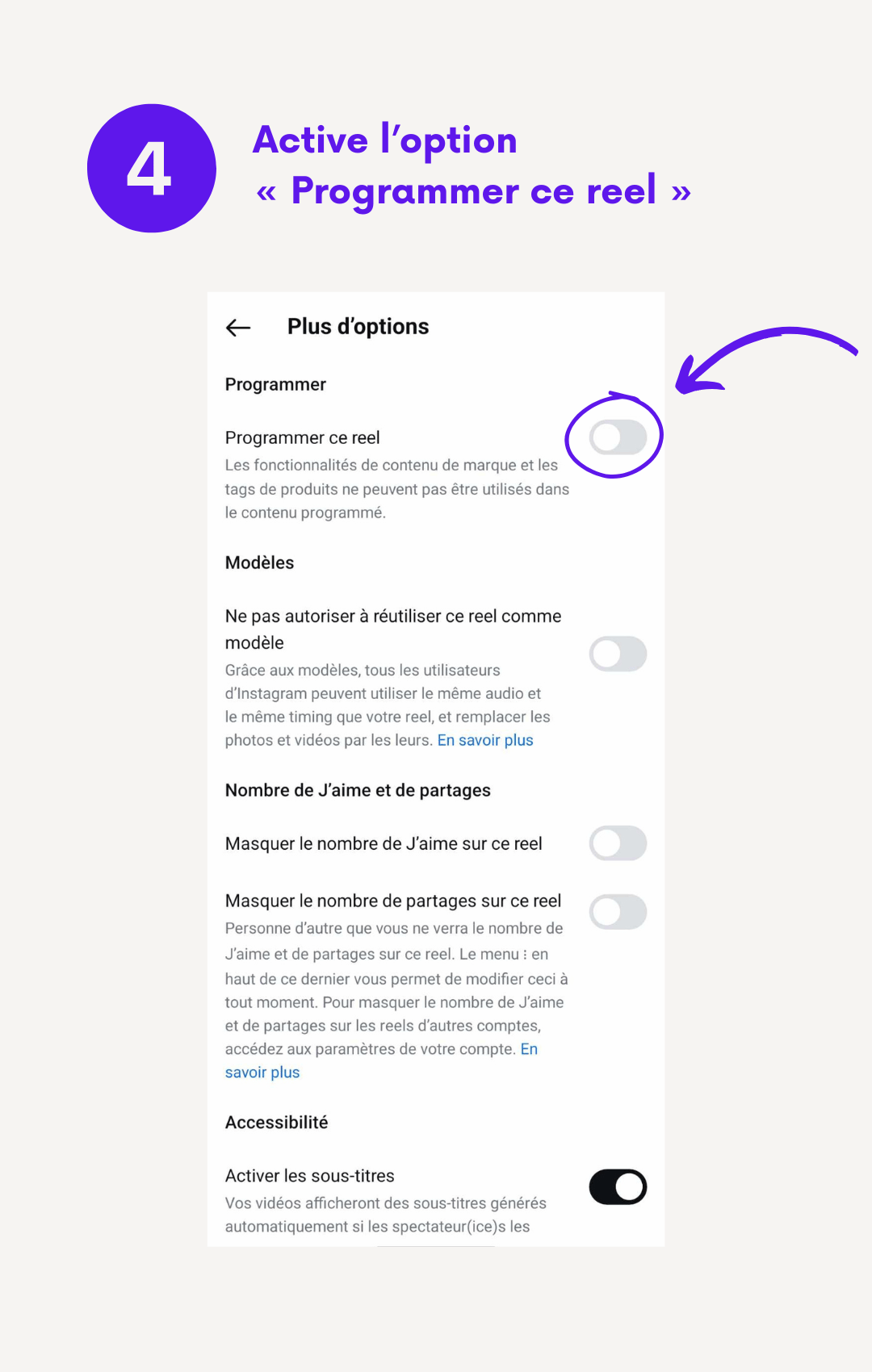 Programmer une publication Instagram - Tuto Devenir CM 4/5